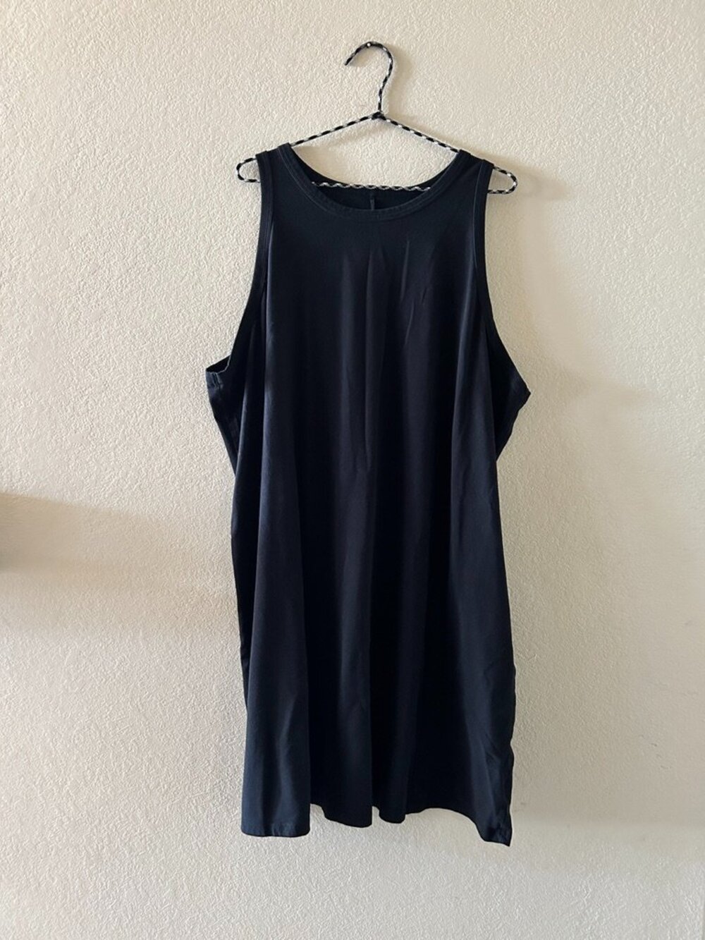 A New Day Black Cotton Blend Knit High Neck Tank Dress 2X